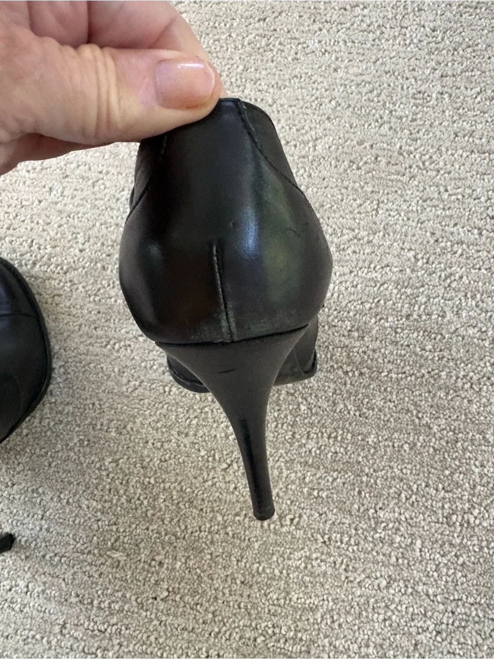Ralph Lauren Black Leather Double Monk Strap Heels